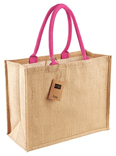 Westford Mill Wm407 Jute Classic Shopper Bag, Rose, Einheitsgröße Westford Mill Wm407 Jute Classic Shopper Bag, Rose, Einheitsgröße von Westford Mill