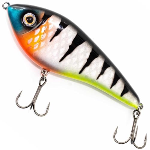Westin Swim Glidebait - Jerkbait, Farbe:Didis Crazy Perch, Länge/Gewicht/Schwimmverhalten:12cm / 58g / sinkend Westin Swim Glidebait - Jerkbait, Farbe:Didis Crazy Perch, Länge/Gewicht/Schwimmverhalten:12cm / 58g / sinkend von Westin