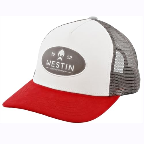 Westin W6 Classic Cap One Size Silver Grey/Red - Angelcap, Cappy für Angler, Angelhut, Anglerhut von Westin