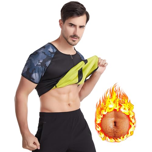 Sauna Weste Herren, Schwitzanzug Herren Zum Abnehmen, Saunaanzüge Herren Fitness Body Shaper Schwitzweste Neopren Korsett Sauna Effekt Gewichtsverlust Bauchweg Saunaweste,M,Black von Weyot