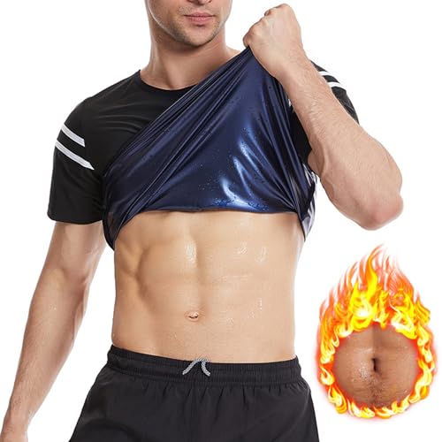 Sauna Weste Herren, Schwitzanzug Herren Zum Abnehmen, Saunaanzüge Herren Saunaweste Sauna Effekt Gewichtsverlust Fettverbrennungs Bauchkontrolle Sauna Shapewear, L/XL,Black von Weyot