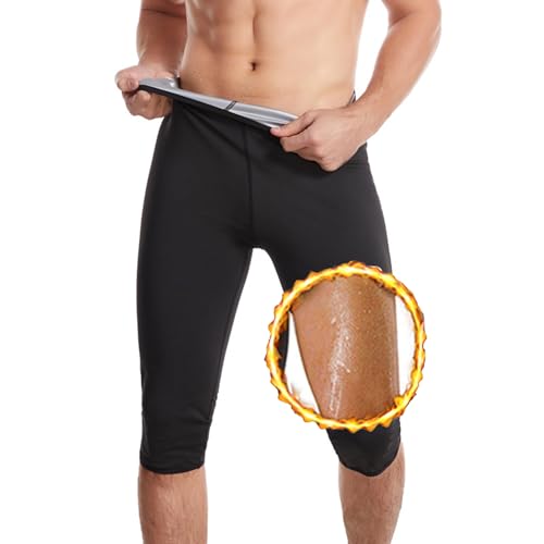 Schwitzhose Herren Zum Abnehmen, Saunaanzüge Shorts Herren Sweat Schwitzhose Effekt High Waist Sauna Shorts Abnehmen Sporthose Bauchkontrolle Body Shaper,S,Black Schwitzhose Herren Zum Abnehmen, Saunaanzüge Shorts Herren Sweat Schwitzhose Effekt High Waist Sauna Shorts Abnehmen Sporthose Bauchkontrolle Body Shaper,S,Black von Weyot