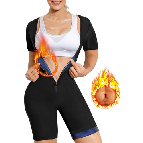 Weyot Sauna-Schwitzanzug Damen, Schwitzanzug Zum Abnehmen, Sauna Shapewear, Schwitzweste, Taillentrainer Für Damen, Fettverbrennung Und Bauchformung Schlankheits-Körperformer,3XL,Blue Weyot Sauna-Schwitzanzug Damen, Schwitzanzug Zum Abnehmen, Sauna Shapewear, Schwitzweste, Taillentrainer Für Damen, Fettverbrennung Und Bauchformung Schlankheits-Körperformer,3XL,Blue von Weyot