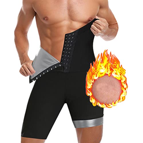 Weyot Saunaanzüge, Schwitzhose Zum Abnehmen Herren, Sauna Shorts Herren, Kompressionsleggins Sport, Laufen, Yoga, Training, L/XL,Black von Weyot