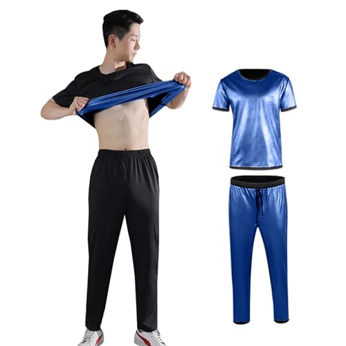 Weyot Saunaanzug Für Herren, Schwitzanzug Herren Zum Abnehmen, Sauna Sportanzug Herren Trainingsanzug Sweatsuit Für Boxen MMA Gym Fitness Laufen,XL, Vest + Pants von Weyot