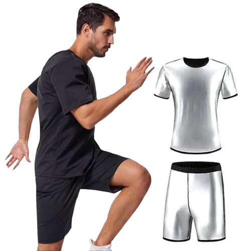 Weyot Schwitzanzug Herren Zum Abnehmen, Sauna Suit, Saunaanzug Herren Sauna Effekt Gewichtsverlust Fitness Body Shaper, Sweatanzug Trainingsanzug Für Boxen MMA Gym Fitness Laufen,XL,Black von Weyot