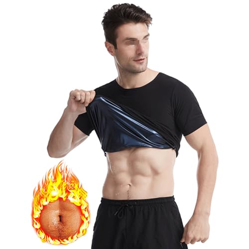 Weyot Schwitzanzug Herren Zum Abnehmen, Saunaanzüge Herren Saunaweste Fitness Body Shaper Sauna Effekt Fettverbrennen Bauchkontrolle Schwitzweste Sauna-Tanktop, L/XL,Blue von Weyot