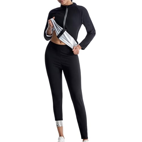 Weyot Schwitzanzug Zum Abnehmen, Saunaanzüge Damen Sportshirt Trainingshose Fettverbrennung Und Bauchstraffung Sauna Sportanzug Gewichtsverlust Abnehmen Sauna Shapewear Für Yoga Fitness,3XL,Silver Weyot Schwitzanzug Zum Abnehmen, Saunaanzüge Damen Sportshirt Trainingshose Fettverbrennung Und Bauchstraffung Sauna Sportanzug Gewichtsverlust Abnehmen Sauna Shapewear Für Yoga Fitness,3XL,Silver von Weyot
