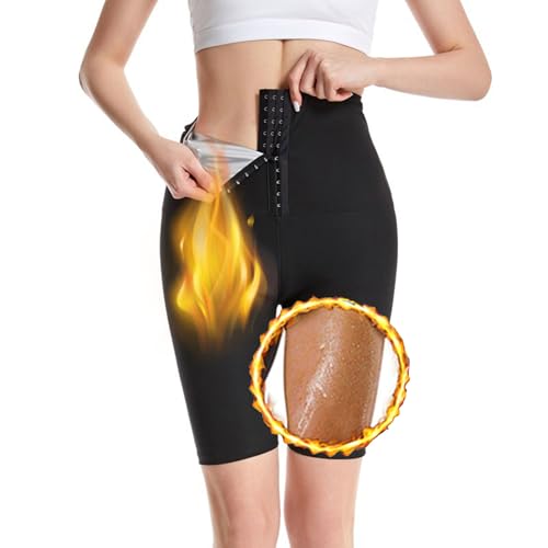 Weyot Schwitzhose Zum Abnehmen, Sauna Shorts Damen Kompressionsshorts Fettverbrennung Abnehmen Sauna Effekt Gewichtsverlust Body Shaper, L/XL,Silver von Weyot