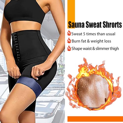 Weyot Schwitzhose Zum Abnehmen, Sauna Shorts Damen Kompressionsshorts Fettverbrennung Abnehmen Sauna Effekt Gewichtsverlust Body Shaper,S/M,Silver von Weyot