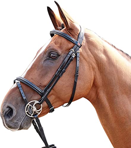 Whitaker Unisex-Erwachsene BR077 John Barton Flash LeatherBridle with Rubber Reins Pony Size Havana Zaum von John Whitaker