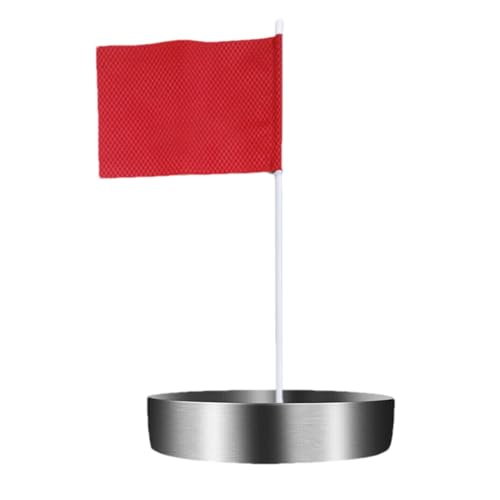 Golf-Cup – Golf-Loch-Cup-Einsatz, Golf-Putting-Scheibe | Edelstahl-Golf-Putting-Loch mit Flagge, Golfbälle, Übungsloch-Trainingshilfen für drinnen und draußen, Haus, Hof, Gesetz, 1,3 cm von Whnbuij