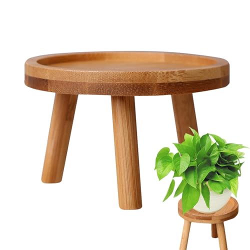 Kleine Pflanzenständer – eleganter Pflanzentisch aus Holz, moderner Pflanzgefäßhalter-Hocker | Multifunktionaler runder Präsentationsständer für Zimmerpflanzen, Blumentöpfe, Topfpflanzen, Bonsai-Ständ von Whnbuij