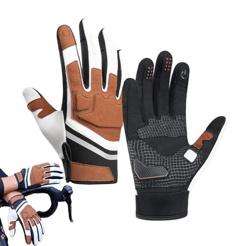 Mountainbike-Handschuhe – Winter-Fahrradhandschuhe, Touchscreen-Trainingshandschuhe | Reflektierende Vollfinger-Fahrradhandschuhe, gepolstert, rutschfest, stoßdämpfend, Touchscreen, Workout, Sport, Fi von Whnbuij