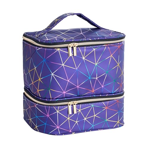 Nagellack-Organizer – Nagellack-Tragetasche, Organizer für Nagellack | Nagellack-Tasche und Tragetasche mit Griff und Schwamm-Trennwänden, große Kapazität für 30 Flaschen, blau, riferimento alla von Whnbuij