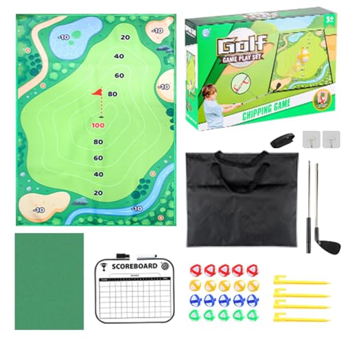 Schlagmatte – Golf-Chipping-Spielset, Übungs-Golf-Schlagmatten-Set, tragbare Golf-Spielmatte | 178 x 178 cm große Golf-Schlagmatte mit gewebtem Design, Golf-Trainingsmatten-Set für den Arbeitsbereich, von Whnbuij