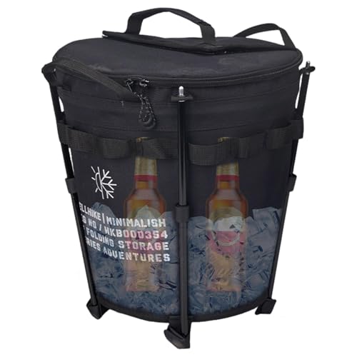 Whnbuij Campingeiseibner - 20l Outdoor -Reiseberger, faltbares Auto -Runde Fass | Vielseitiger isolierter Eiseimer mit Griff, tragbarer Kühlerbeutel mit wasserdichte innere Schicht zum Trinken von Whnbuij