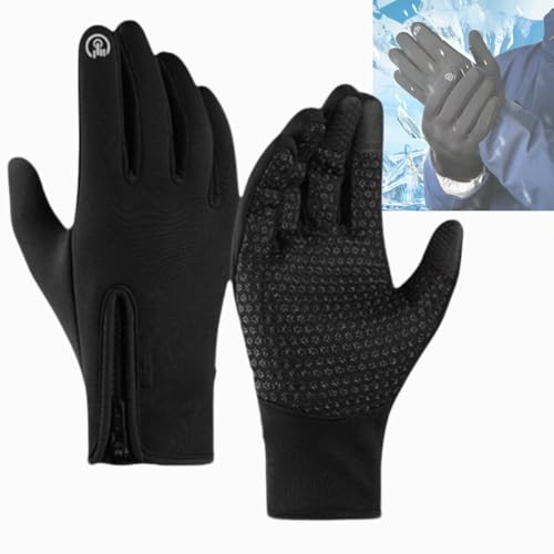 Whnnssw Frostfit Thermo Handschuhe, Thermohandschuhe mit USB-Aufladung, Fahrrad Winterhandschuhe Herren, Thermo Handschuhe Fahrrad, Wasserdicht Touchscreen Handschuhe (A, Ohne USB-Ladekabel-XL) von Whnnssw