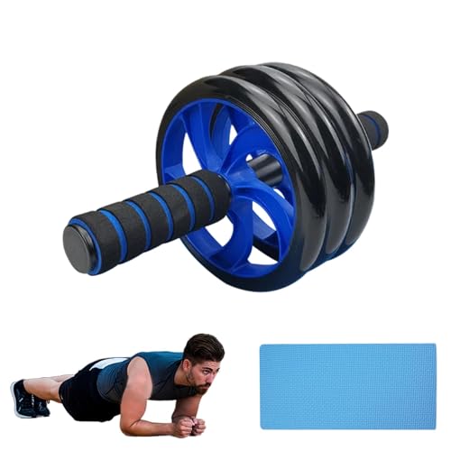 Whrcy Ab Roller Wheel,Ab Wheel - Bauchmuskeltrainingsgeräte für zu Hause - Workout Home Schlankheits-Fitnessgerät, geräuschloses Bauchrad mit Kniematte für Damen Herren -Fitnessstudio von Whrcy