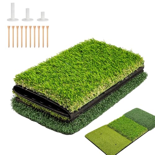 Whrcy Golf-Trainingsmatte, Golfschwungmatte - Künstliche Trainingsmatte 25,2 x 15,75 Zoll | F Grass rutschfeste Golf-Trainings- und Chipping-Matte, Trainingsmatte für Schwungweg-Feedback für den von Whrcy