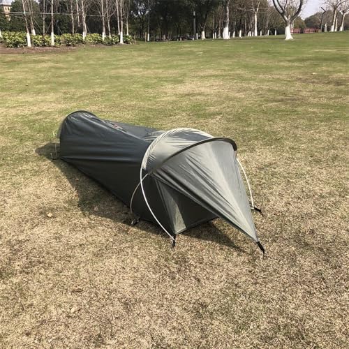 Ultraleichtes Outdoor-Zelt, leicht, wasserdicht, Campingzelt, 210D Oxford-Stoff, tragbares Zelt für Outdoor-Rucksacktouristen (Armeegrün) von Whychstore