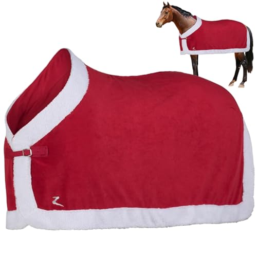 Whyzsjnclg Pferdeblätter, Pferdedecke Weihnachten rote Pferdblätter weiche Fleece Decke warme Winter Pferdedecke mit weißen Kunstpelzenkante für Weihnachtspferd, Pferdendecken Whyzsjnclg Pferdeblätter, Pferdedecke Weihnachten rote Pferdblätter weiche Fleece Decke warme Winter Pferdedecke mit weißen Kunstpelzenkante für Weihnachtspferd, Pferdendecken von Whyzsjnclg