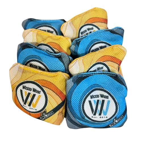 Wicked Wood – Cornhole – 2 x 4 Premium Mini Cornhole Bags – Volldruck – 9 x 9 cm von Wicked Wood Games