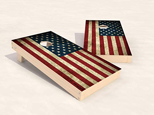 Wicked Wood Games Cornhole Set | US-Flagge | 90 x 60 cm | Tailgate größe | inkl. 2 Bretter + 2 x 4 Sterne & Streifen Taschen | Vinyl-Finish für den Außenbereich Wicked Wood Games Cornhole Set | US-Flagge | 90 x 60 cm | Tailgate größe | inkl. 2 Bretter + 2 x 4 Sterne & Streifen Taschen | Vinyl-Finish für den Außenbereich von Wicked Wood Games