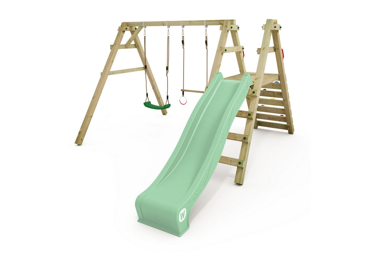 Wickey Doppelschaukel Sky Slider Prime – Holzschaukel mit Rutsche, Turnringe & Kletterwand, (Schaukel-Kletter-Kombination erweiterbar mit original Wickey Zubehör, Garten-Spielgerät fördert Gleichgewicht, Ausdauer & Koordination), Witterungsbeständig durch imprägniertes Holz mit 10 Jahren Garantie* Wickey Doppelschaukel Sky Slider Prime – Holzschaukel mit Rutsche, Turnringe & Kletterwand, (Schaukel-Kletter-Kombination erweiterbar mit original Wickey Zubehör, Garten-Spielgerät fördert Gleichgewicht, Ausdauer & Koordination), Witterungsbeständig durch imprägniertes Holz mit 10 Jahren Garantie* von Wickey