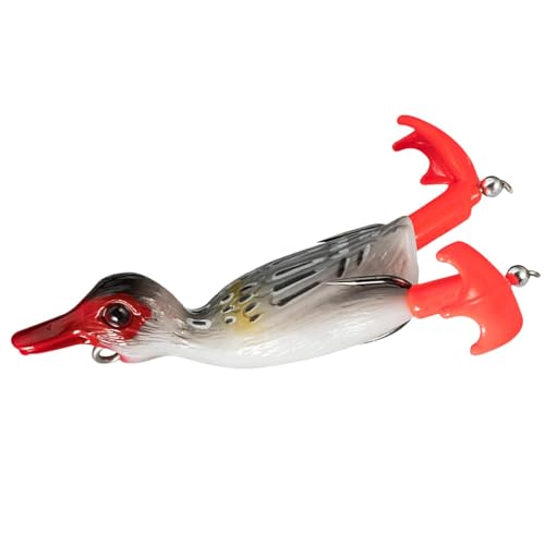 Wiclnyg Enten-Topwater-Angelköder,Top Water-Enten-Angelköder - Soft Propeller Duck Lure Swimbait - 3D-Enten-Topwater-Angelköder mit spritzenden Füßen für Barschforellen-Crappie von Wiclnyg