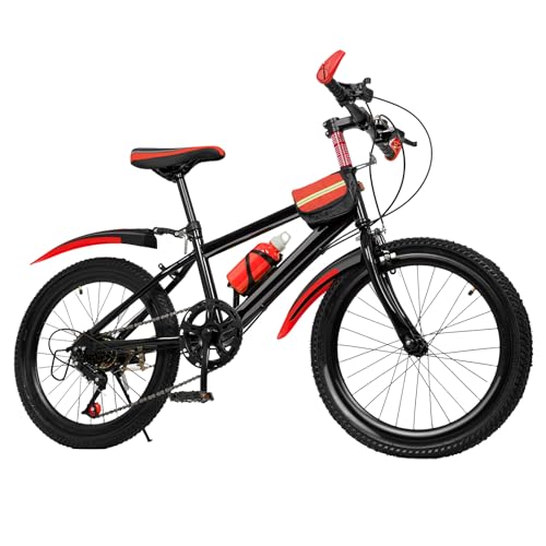 Wiefiche 20 Zoll Kinderfahrrad, 2 Farbe Premium Mountainbike Jungen & Mädchen-Fahrrad aus Kohlenstoffstahl Fully MTB für Jungen & Mädchen & Damen & Herren Fahrräder für Outdoor Sportausflüge von Wiefiche