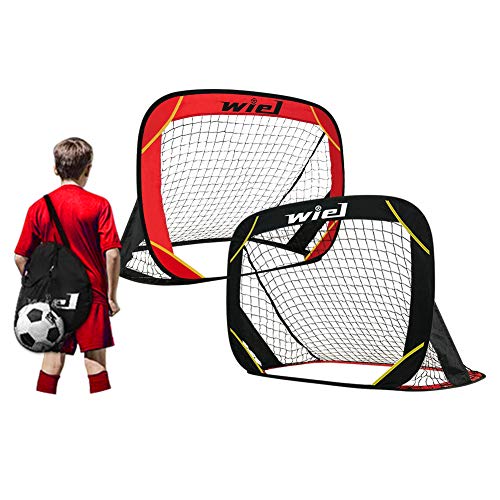 Wiel Fussballtor 2er Set, 122x84x84cm Fussballtore für Garten Kinder, Pop Up Tornetze rote/Schwarze Fußballtor Tragbare für Team-Spiel, Football Tore x2 mit Tragetasche Fußball Ballnetz Wiel Fussballtor 2er Set, 122x84x84cm Fussballtore für Garten Kinder, Pop Up Tornetze rote/Schwarze Fußballtor Tragbare für Team-Spiel, Football Tore x2 mit Tragetasche Fußball Ballnetz von Wiel