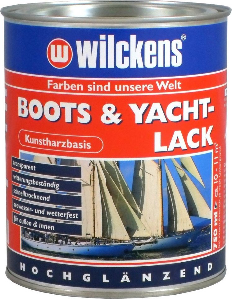 Wilckens Farben Lack, 0,75l Bootslack Yachtlack Farblos Boot Holz Yacht Lack Klarlack von Wilckens Farben