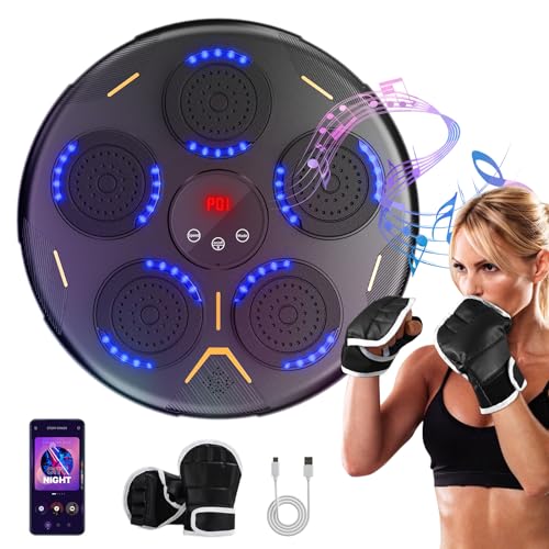 Wildfun LED Music Boxing Machine mit Boxhandschuhen, Wandmontiertes Boxziel, Unterstützt Bluetooth, 9 Geschwindigkeitsmodi und Zählmodus Für Erwachsene und Kinder, Sport und stressabbau Wildfun LED Music Boxing Machine mit Boxhandschuhen, Wandmontiertes Boxziel, Unterstützt Bluetooth, 9 Geschwindigkeitsmodi und Zählmodus Für Erwachsene und Kinder, Sport und stressabbau von WildFun