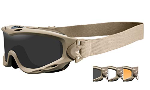 Wiley X Spear Goggles Smoke Grau Klaren Light Rust Kontaktlinsen Tan Rahmen von Wiley X