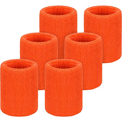 WILLBOND 6 x Schweißbänder für Fußball Basketball Laufen Athletic Sport Orange von WILLBOND