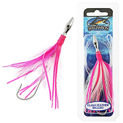 Williamson Flash-Feather Rigged 04 (schwarz/lila, Größe 4), Rosa/Weiß, 4" von Williamson