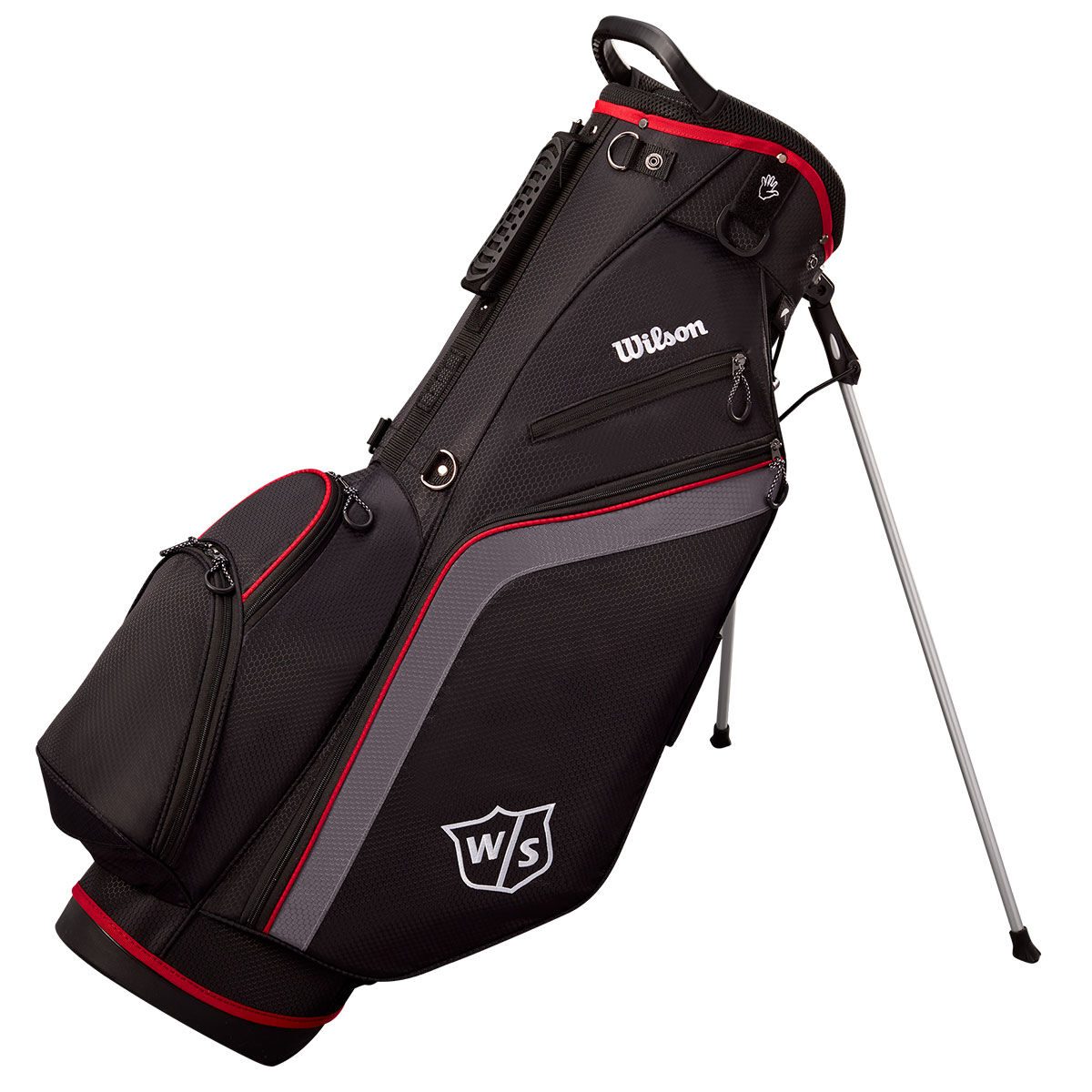 Wilson Staff Mens Black, Charcoal and Red Golf Lite III Golf Stand Bag, Size: One Size | American Golf von Wilson Staff
