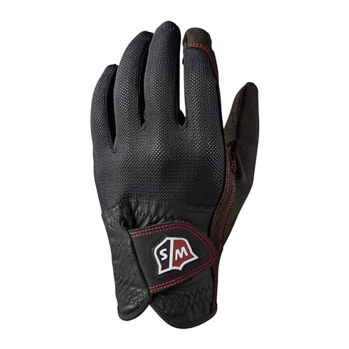 Wilson Handschuhe, W/S Regenhandschuhe, Wasserdicht und rutschfest, Golf-Zubehör für Damen, Schwarz von Wilson