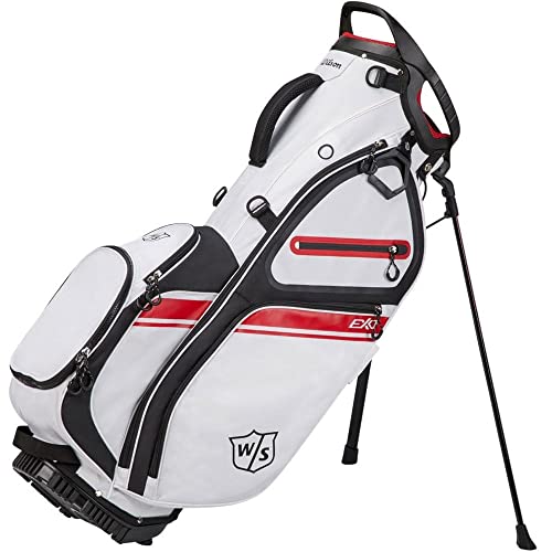 Wilson Staff Golftasche, EXO II Carry Bag, Tragetasche, Weiß/Schwarz/Rot, Integrierter Ständer, 2,3 kg, WGB6600WH Wilson Staff Golftasche, EXO II Carry Bag, Tragetasche, Weiß/Schwarz/Rot, Integrierter Ständer, 2,3 kg, WGB6600WH von Wilson