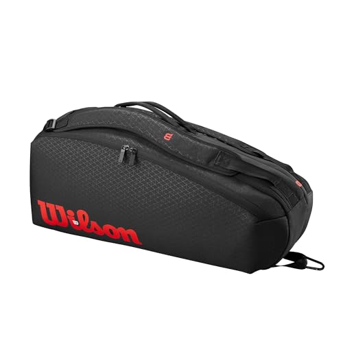 WILSON Clash V3 Super Tour Tennisschlägertasche, Schwarz/Infrarot, für bis zu 6 Schläger WILSON Clash V3 Super Tour Tennisschlägertasche, Schwarz/Infrarot, für bis zu 6 Schläger von Wilson