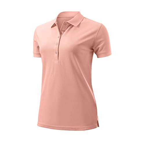 WILSON Damen Authentic Polo T-Shirt, Rosa, S von Wilson