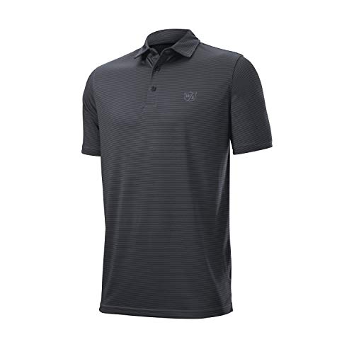 WILSON Herren T-Shirt Stripe Polo, Black, XL, WGA700607 WILSON Herren T-Shirt Stripe Polo, Black, XL, WGA700607 von Wilson