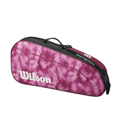 WILSON Junior-Tennisschlägertasche, für bis zu 3 Schläger, Rosa/Rot von Wilson