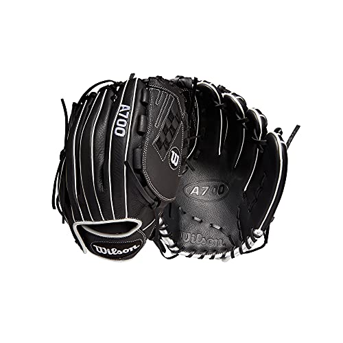 WILSON Mädchen A700 Fastpitch 12.5" Softball-Handschuh, schwarz/weiß WILSON Mädchen A700 Fastpitch 12.5" Softball-Handschuh, schwarz/weiß von Wilson