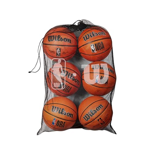 Wilson NBA 6 Ball Mesh Basketball Bag, Schwarz Wilson NBA 6 Ball Mesh Basketball Bag, Schwarz von Wilson