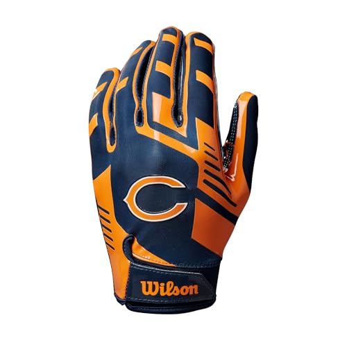 Wilson AD NFL Stretch FIT Gloves, Bleu/Orange Wilson AD NFL Stretch FIT Gloves, Bleu/Orange von Wilson