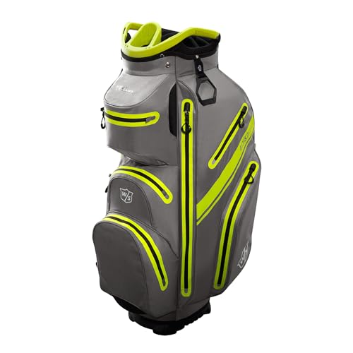 Wilson Golftasche, W/S Exo Dry Cart Bag, Trolleytasche für bis 14 Schläger, Golf-Zubehör für Damen und Herren, Kohlegrau / Zitronengelb / Silber Wilson Golftasche, W/S Exo Dry Cart Bag, Trolleytasche für bis 14 Schläger, Golf-Zubehör für Damen und Herren, Kohlegrau / Zitronengelb / Silber von Wilson