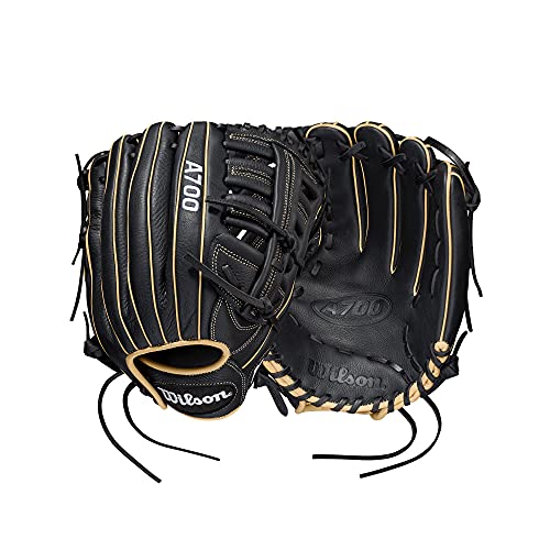WILSON Uni, Teenager A700 12.5" Baseball-Handschuh, Schwarz/Blond/Weiß WILSON Uni, Teenager A700 12.5" Baseball-Handschuh, Schwarz/Blond/Weiß von Wilson