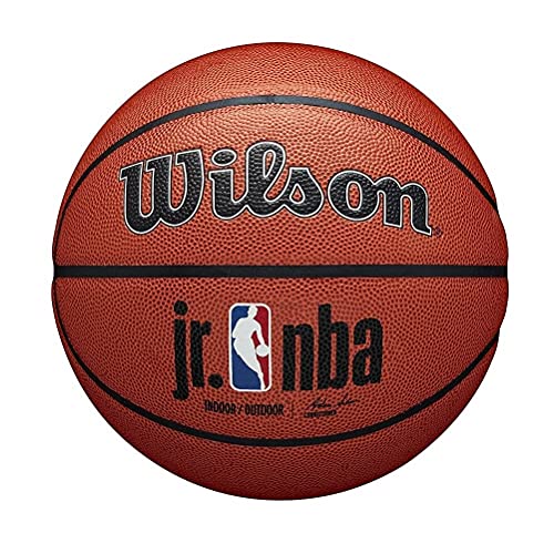 Wilson Basketball JR NBA AUTHENTIC SERIES, Indoor/Outdoor, Mischleder, Größe: 6, Braun von Wilson
